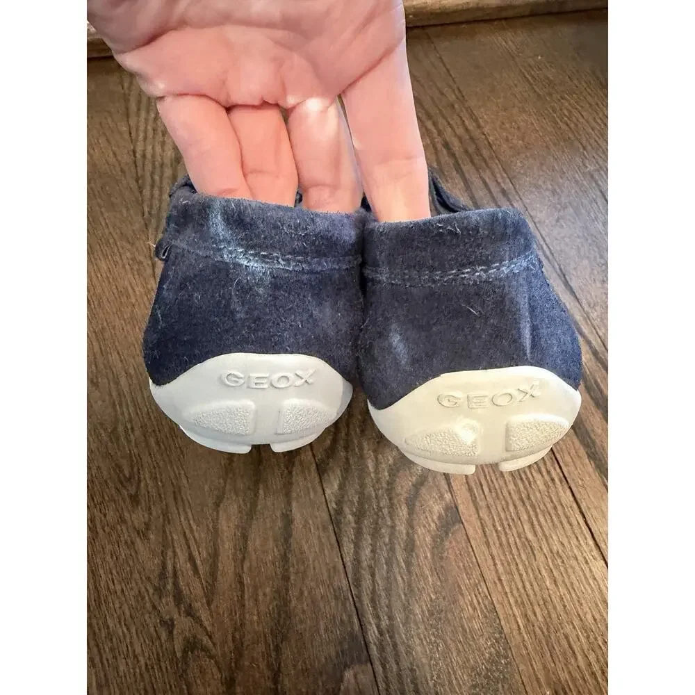Geox Kids Navy Blue Suede Loafers Driving Mocs US Size 1 Youth